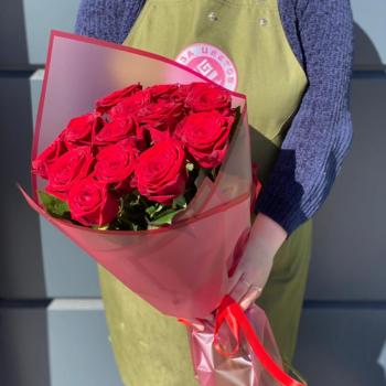 Красные розы 60 см 15 шт. (Россия) артикул букета  315735