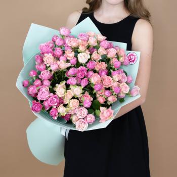 Розы кустовые розовые артикул букета  4495