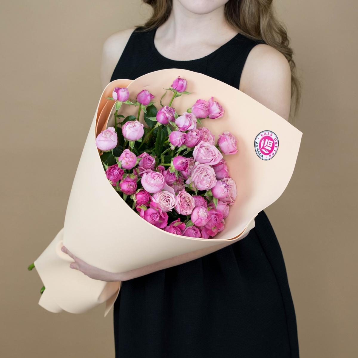Розы кустовые розовые артикул букета  4495