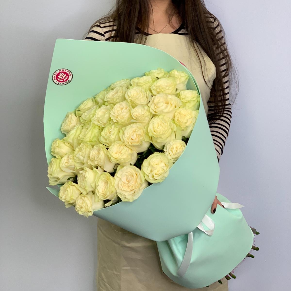 Букеты из белых роз 40 см (Эквадор) [код: 620]