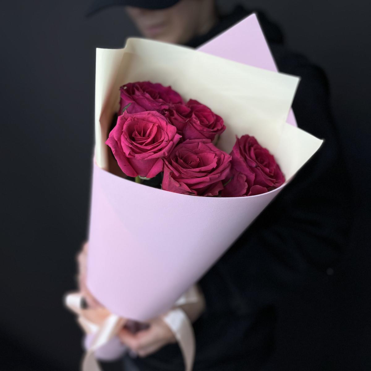 Букеты из розовых роз 40 см (Эквадор) Артикул  84010